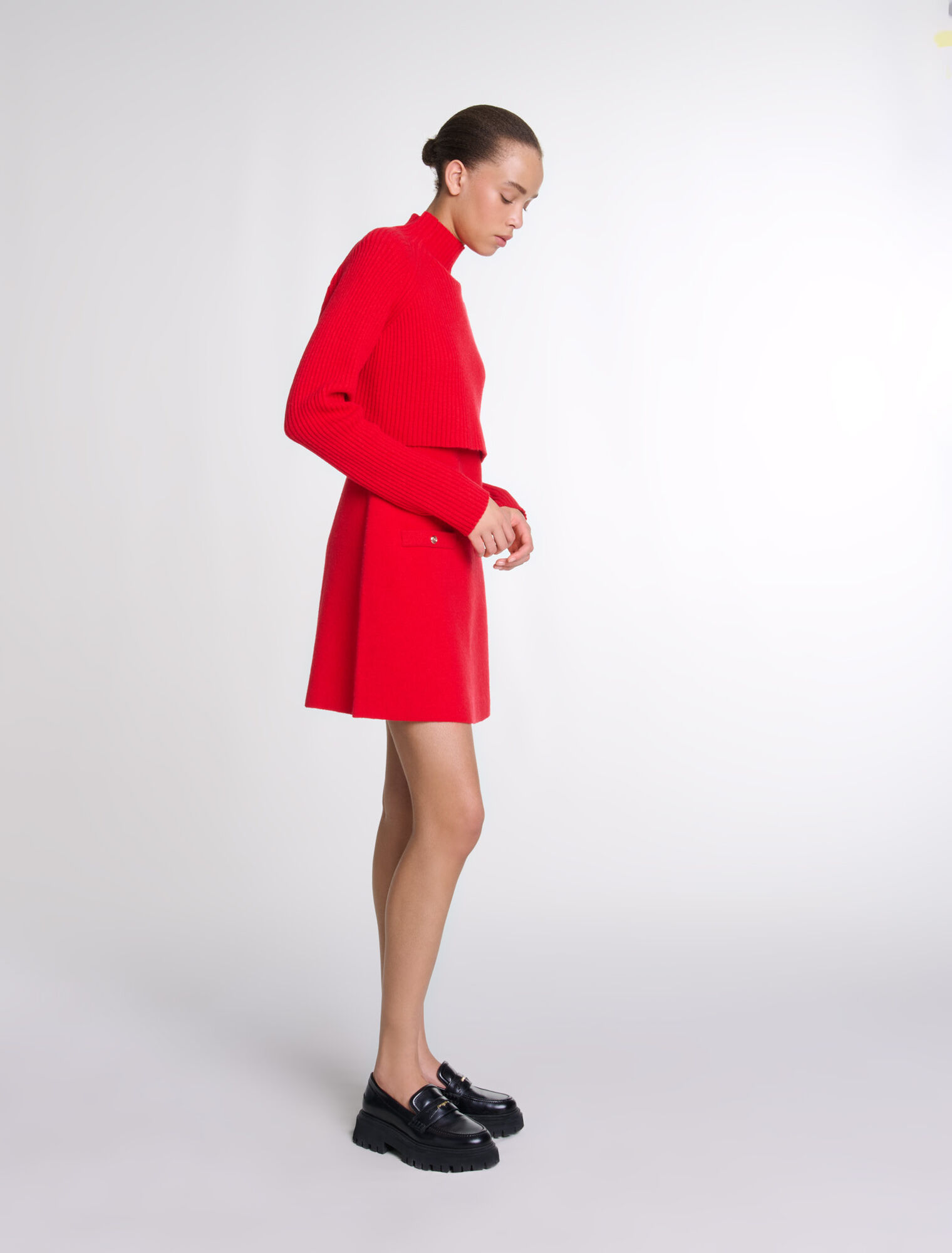 Knit 2-in-1 short dress