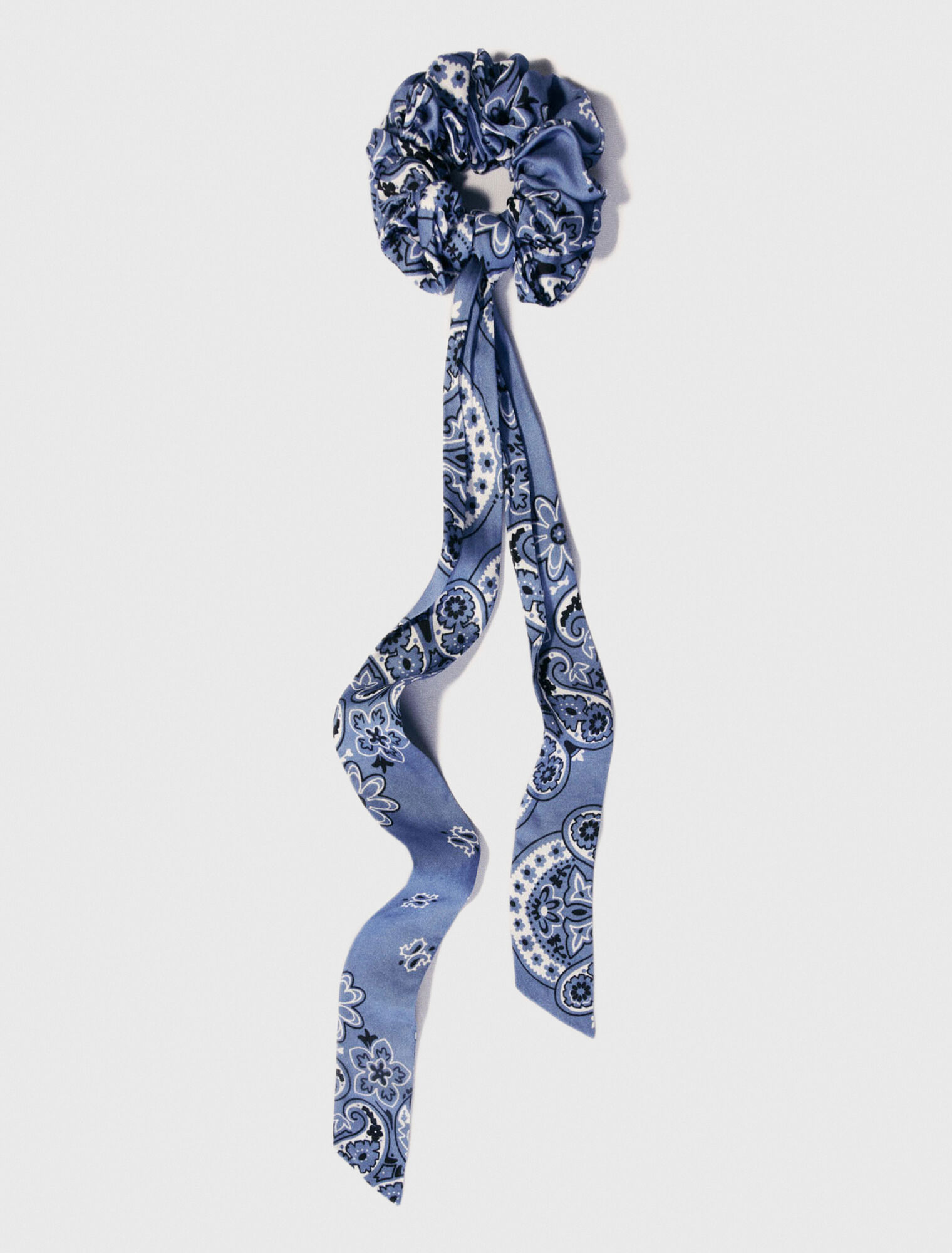 Scrunchie with printed ribbon scarf
