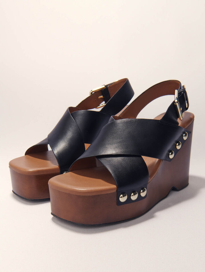 Leather platform sandals