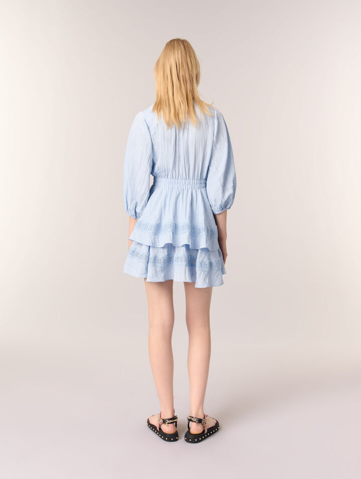 Dress with ruffles and lace details