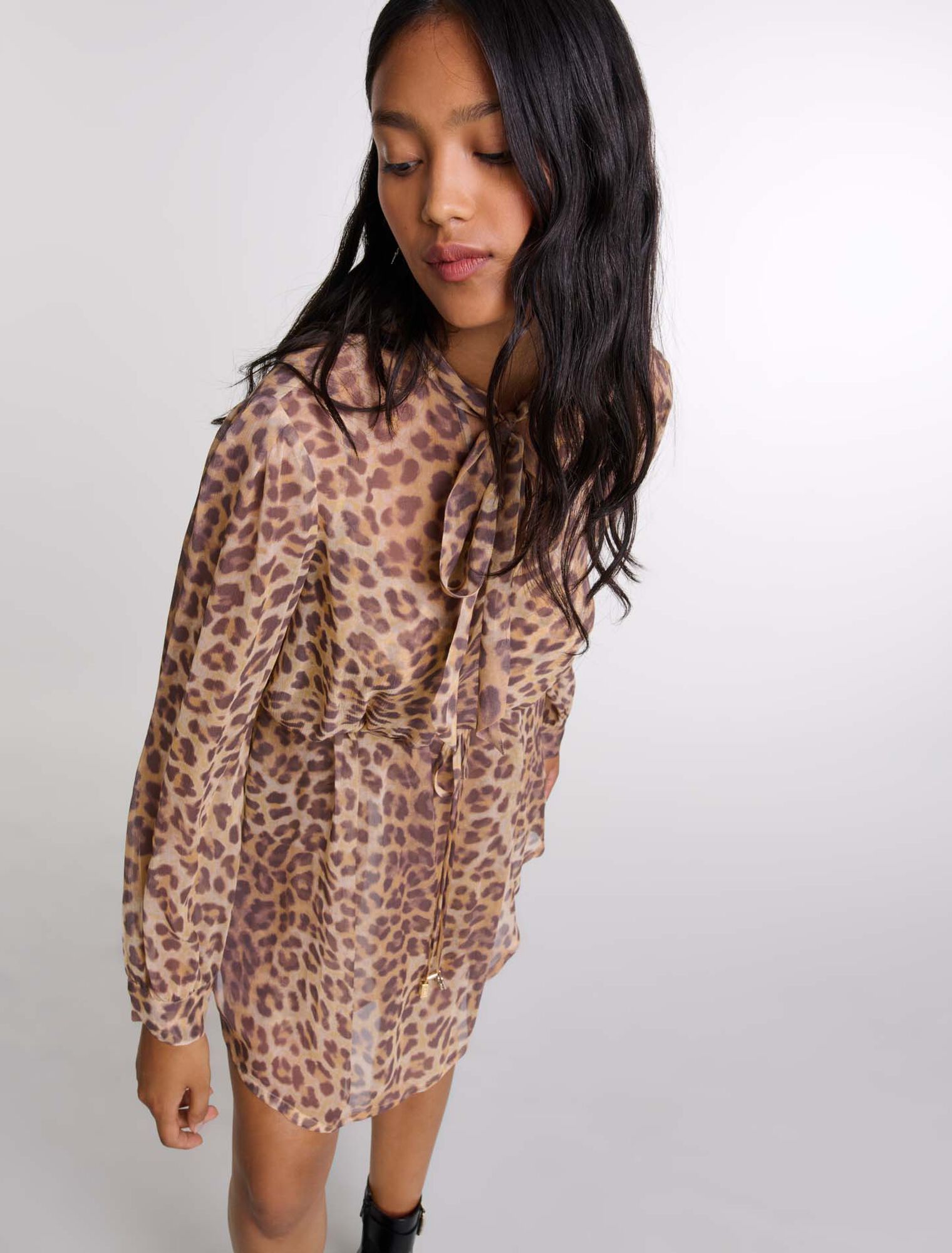 Leopard-print short dress