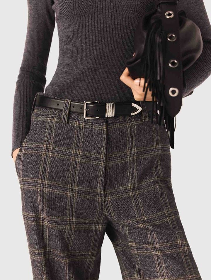 Checked suit trousers
