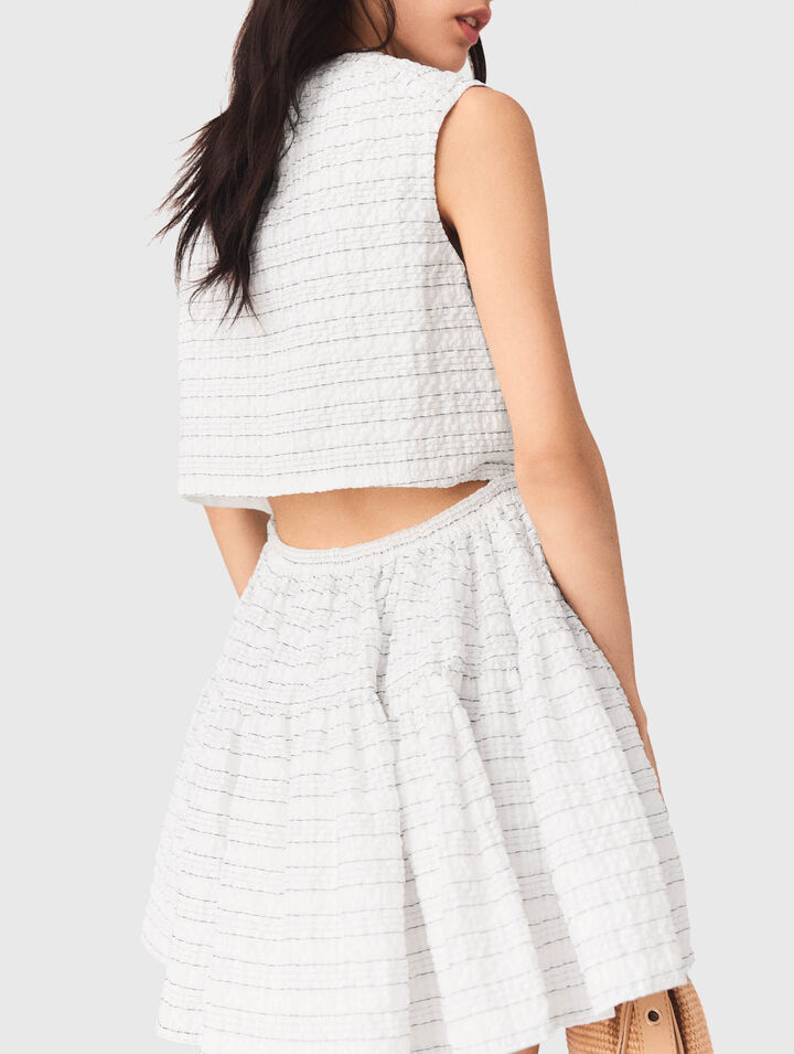 Short flared open-back dress