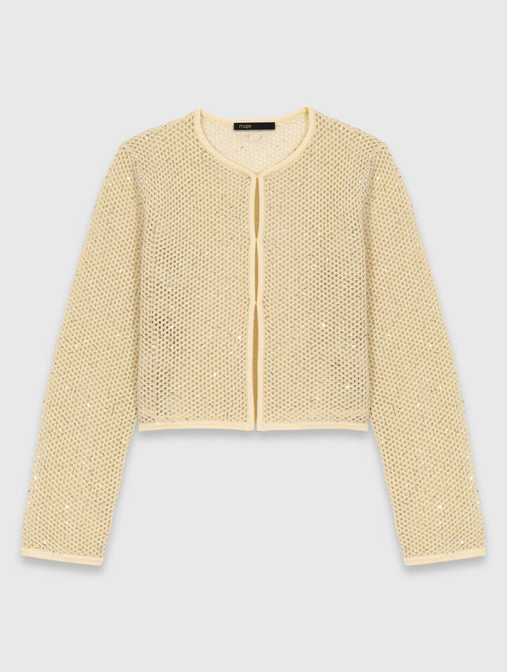 Rhinestone knit cardigan