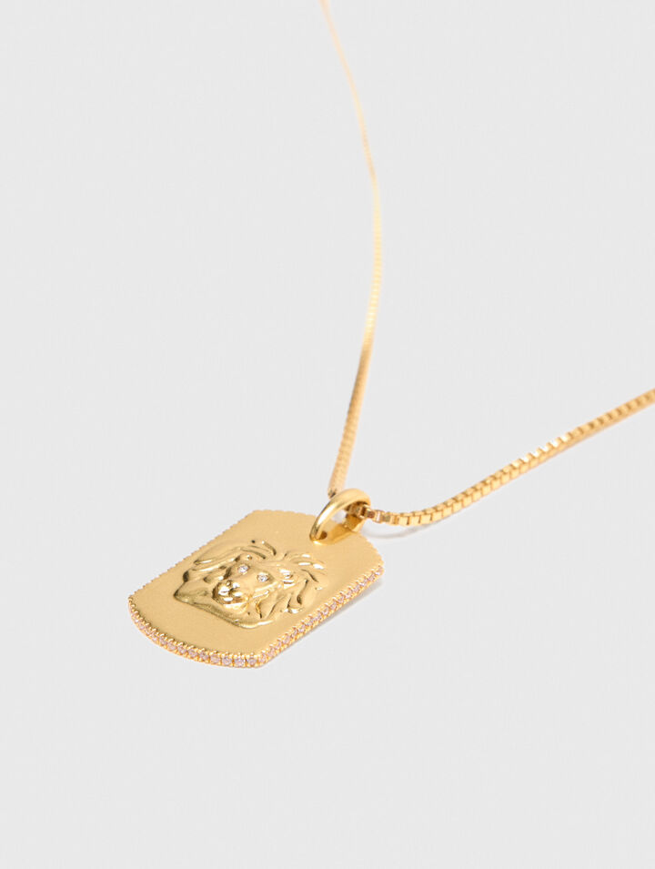 Zodiac sign plaque necklace