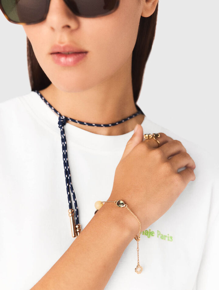 Bracelet with pearl and rhinestone