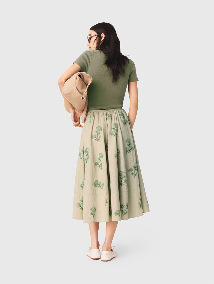 Embroidered technical skirt