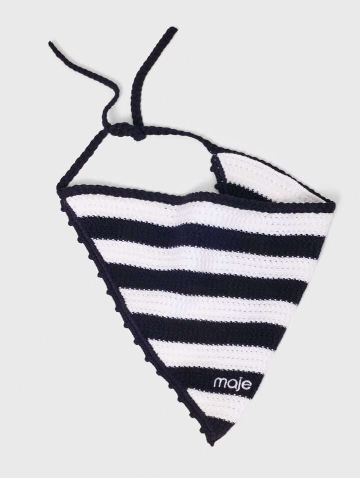 Striped knit triangle