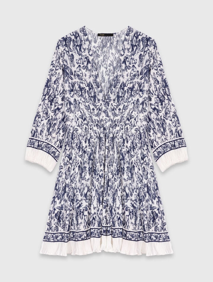 Patterned pleated dress