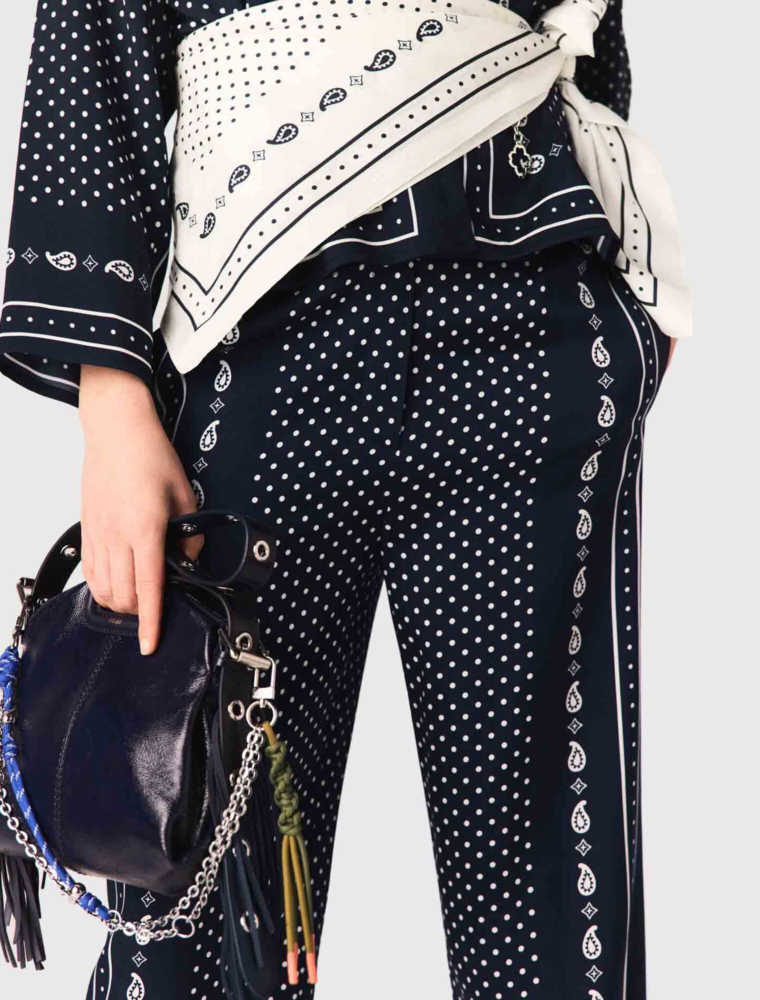 Printed fluid trousers