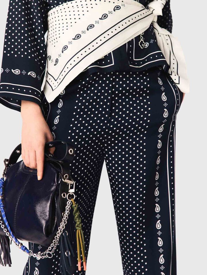 Printed fluid trousers