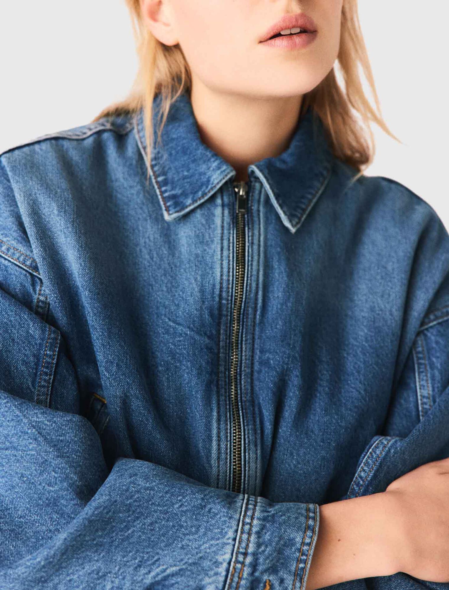 Denim bomber jacket