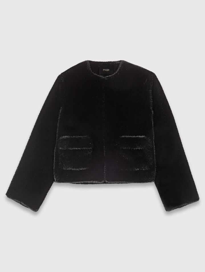 Short faux fur coat