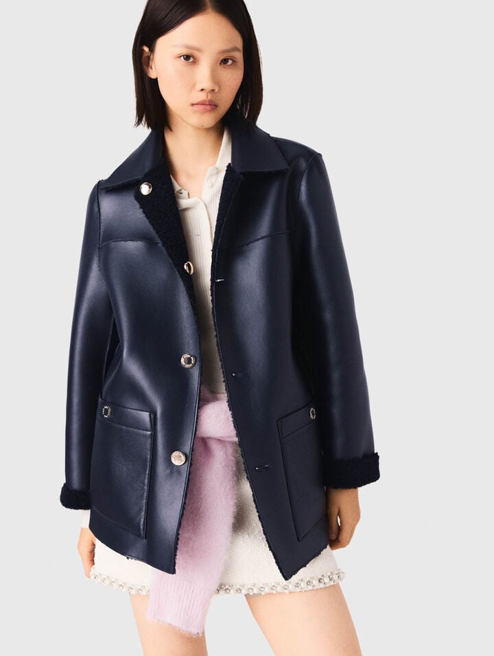 Reversible faux shearling