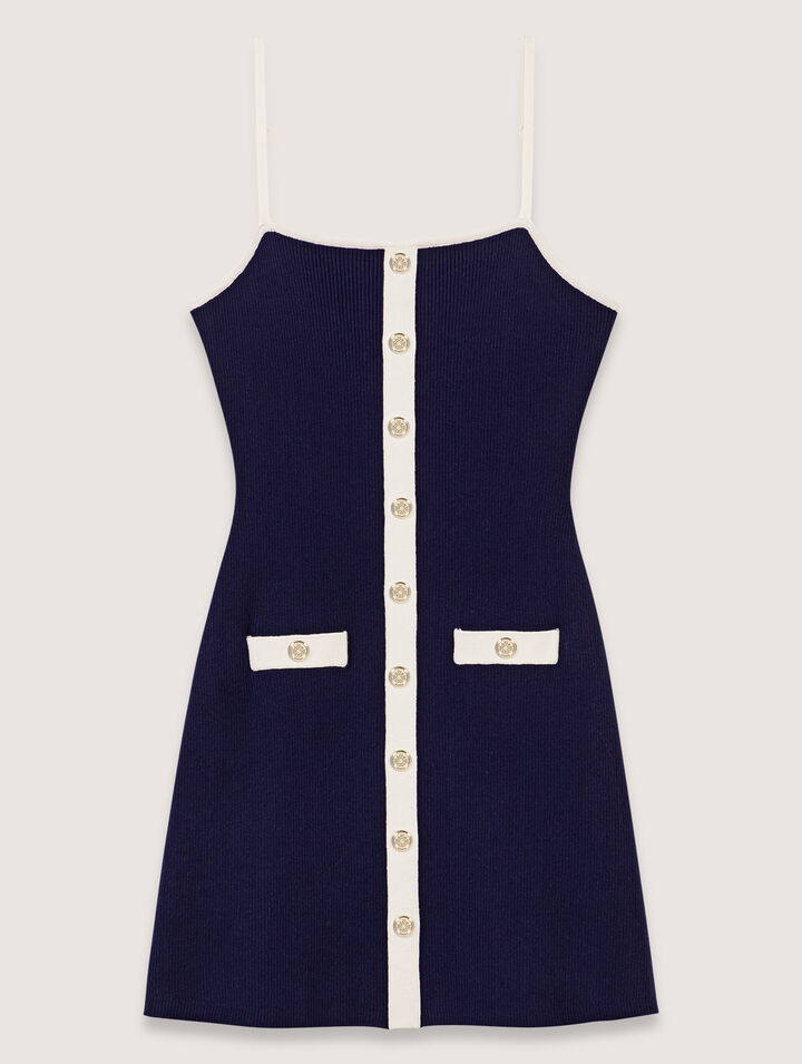 Rib knit short dress