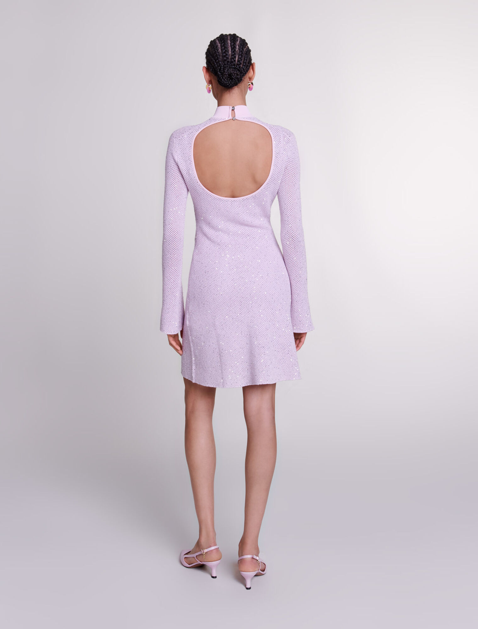 Semi-sheer knit dress