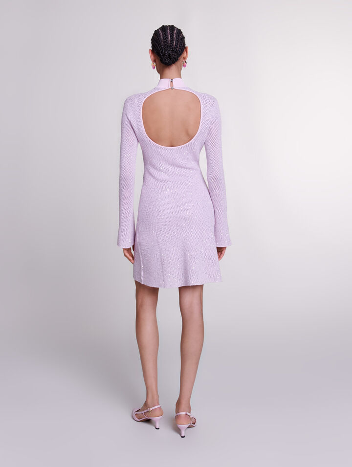 Semi-sheer knit dress