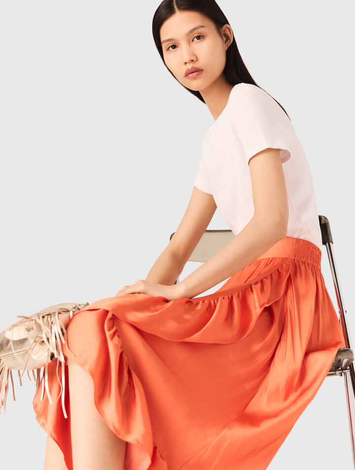 Asymmetric long skirt