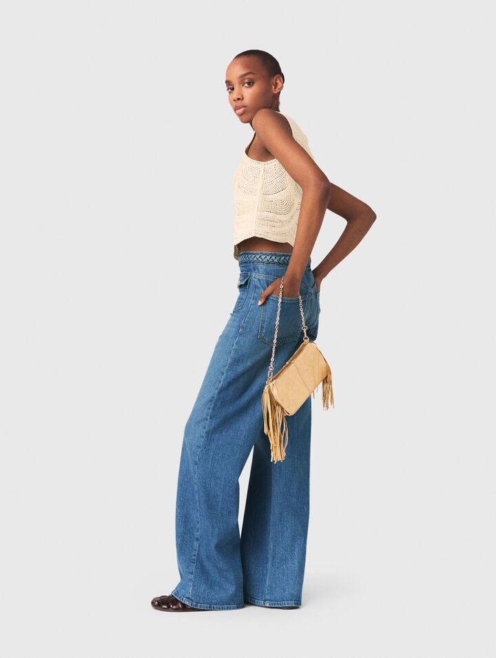 Sleeveless crochet-knit top