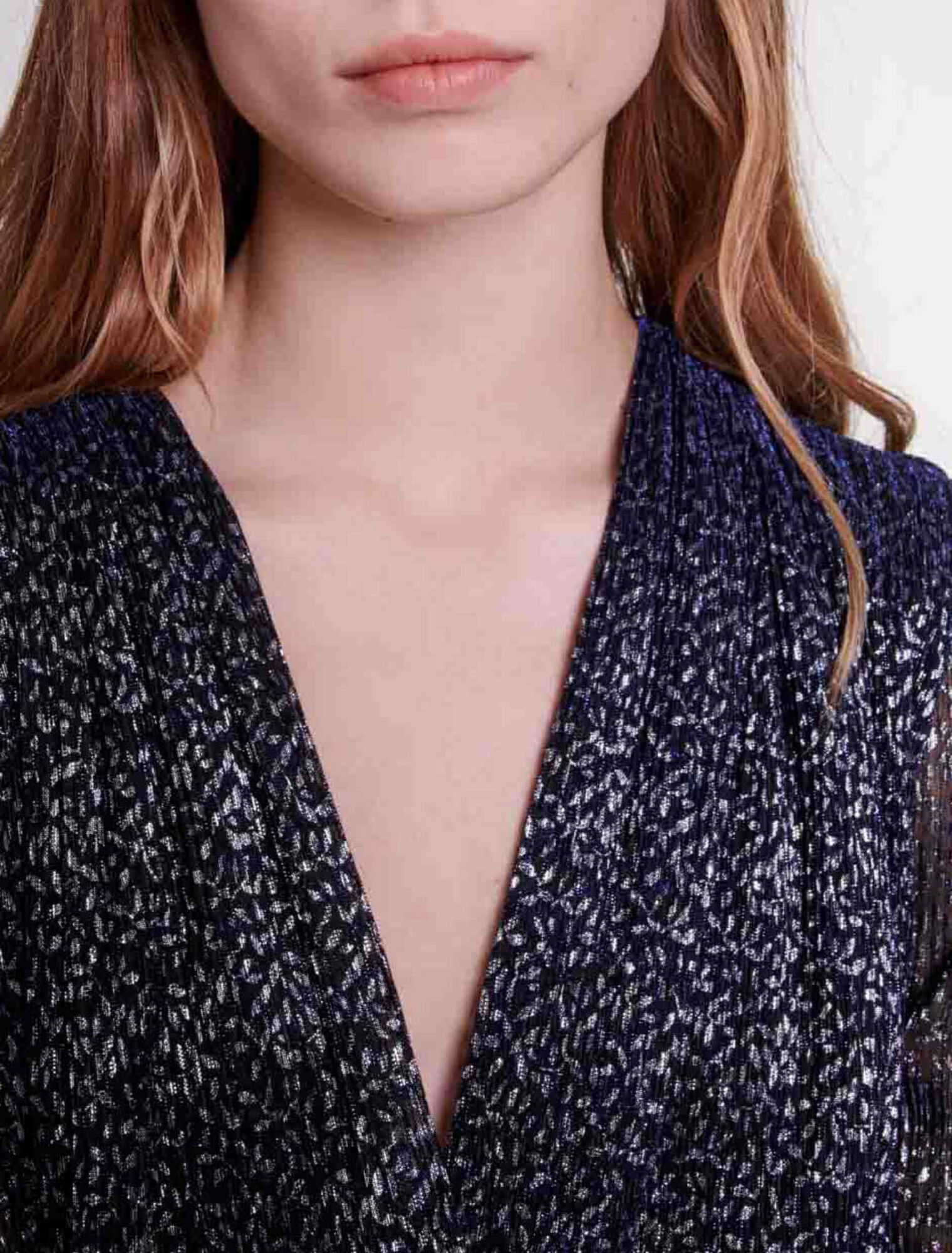 Draped lurex dress
