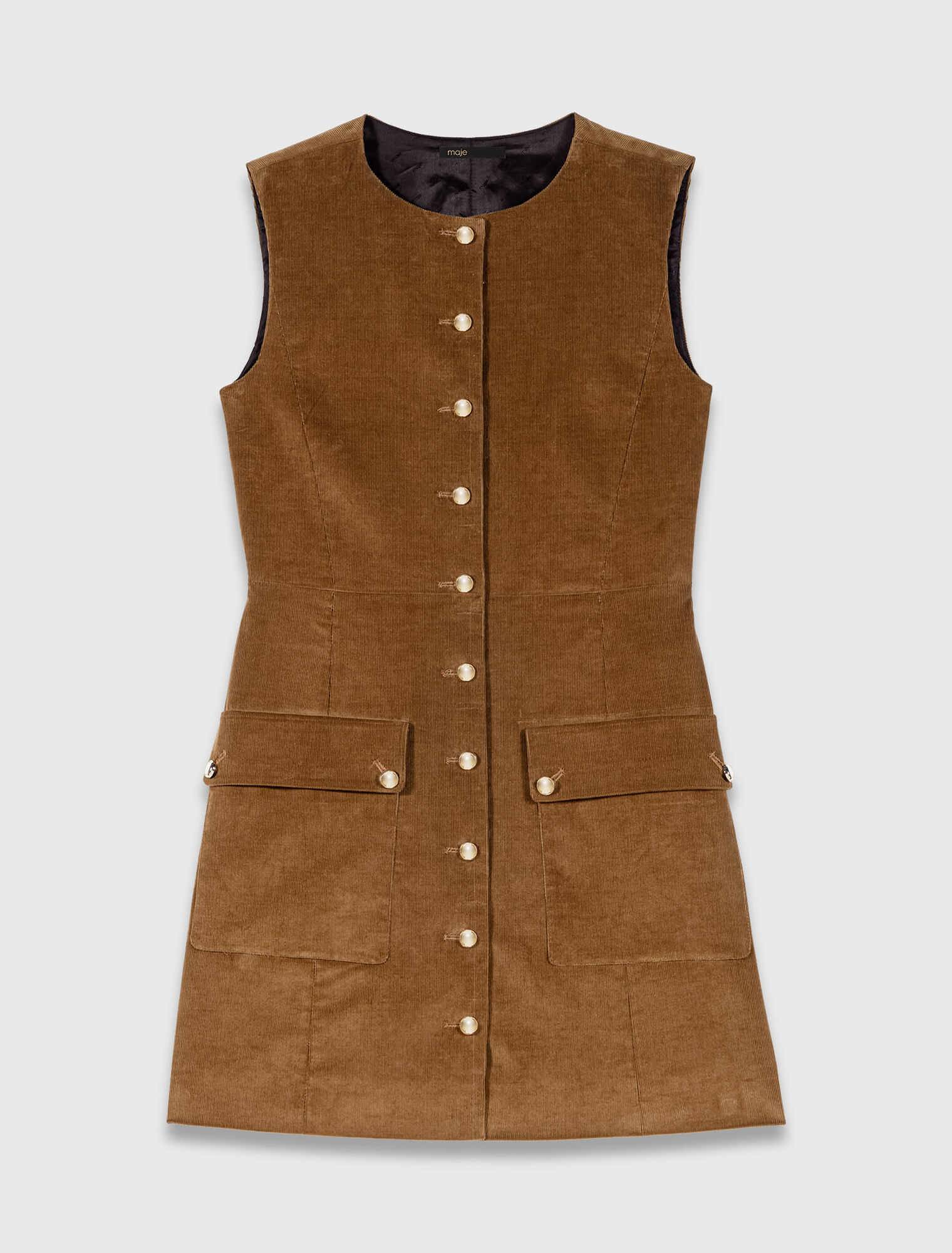 Robe courte en velours côtelé