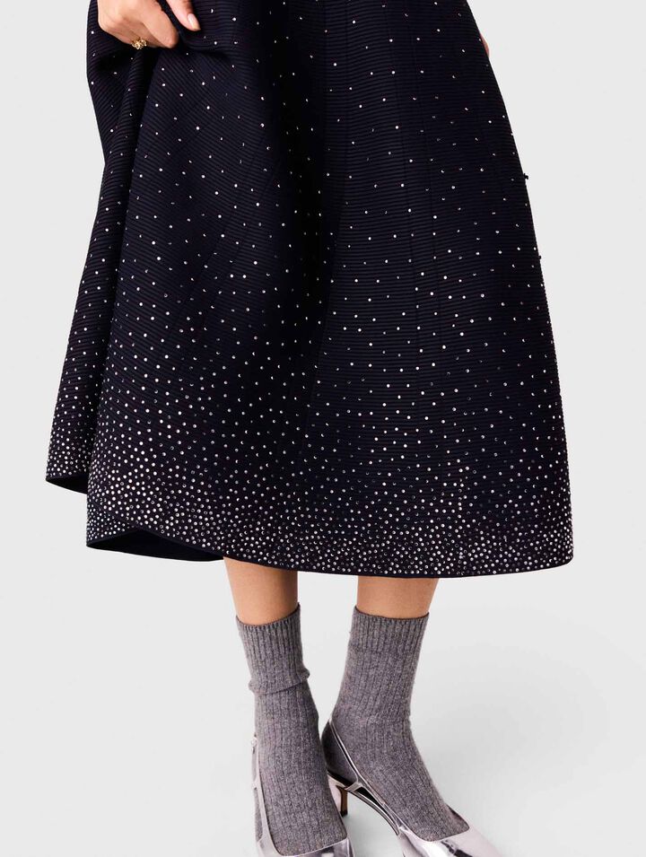 Rhinestone knit maxi dress