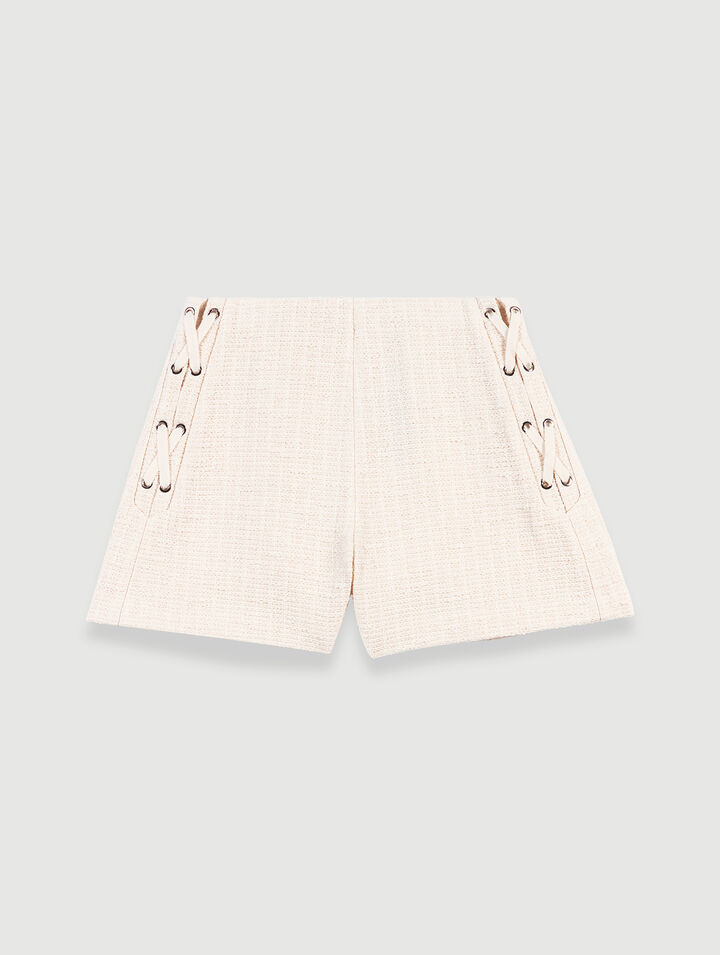 A-line shorts in tweed