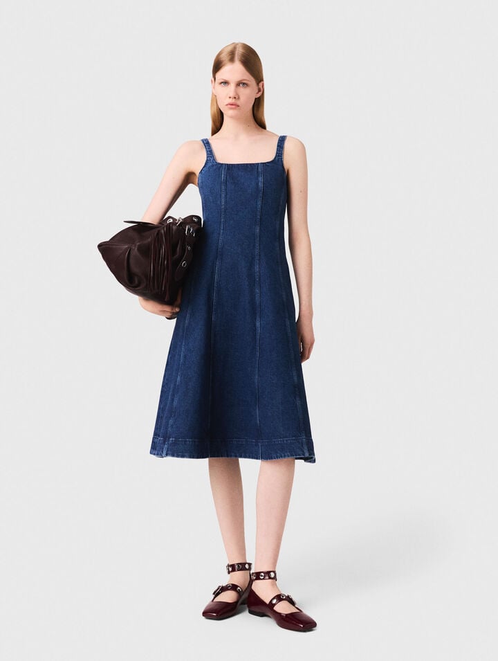 Long denim babydoll dress