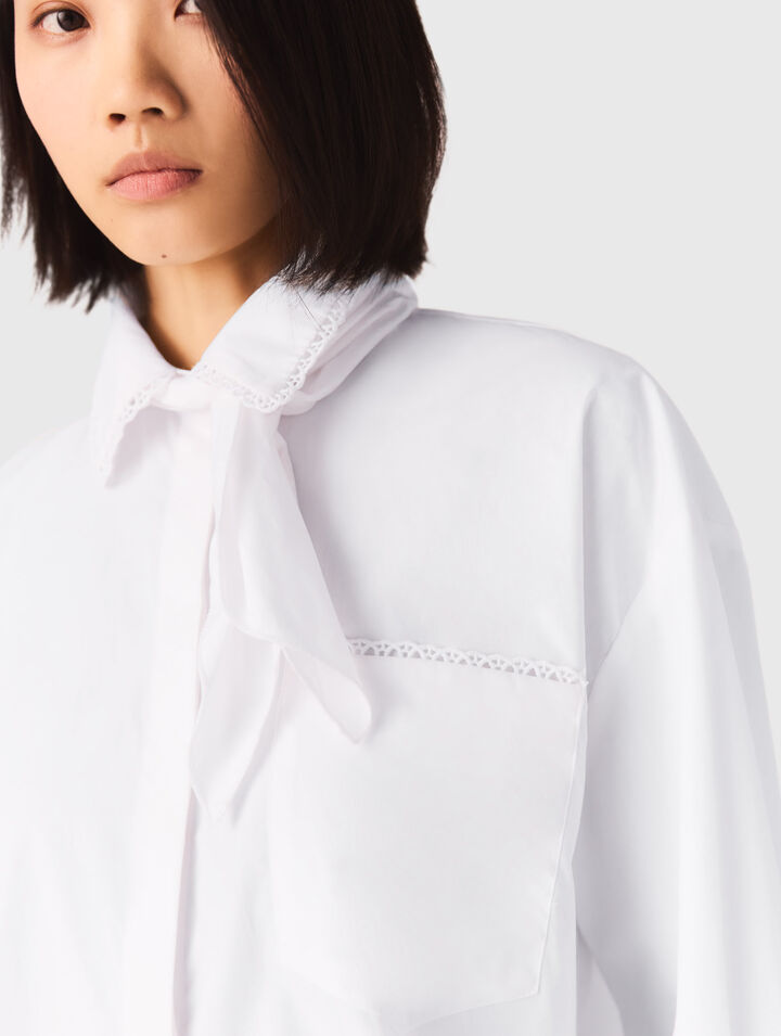 Crochet collar shirt