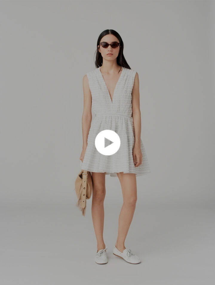 Short flared open-back dress