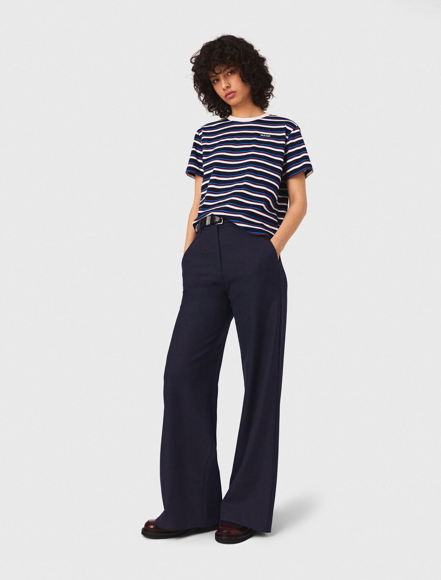 Suit trousers with pintucks