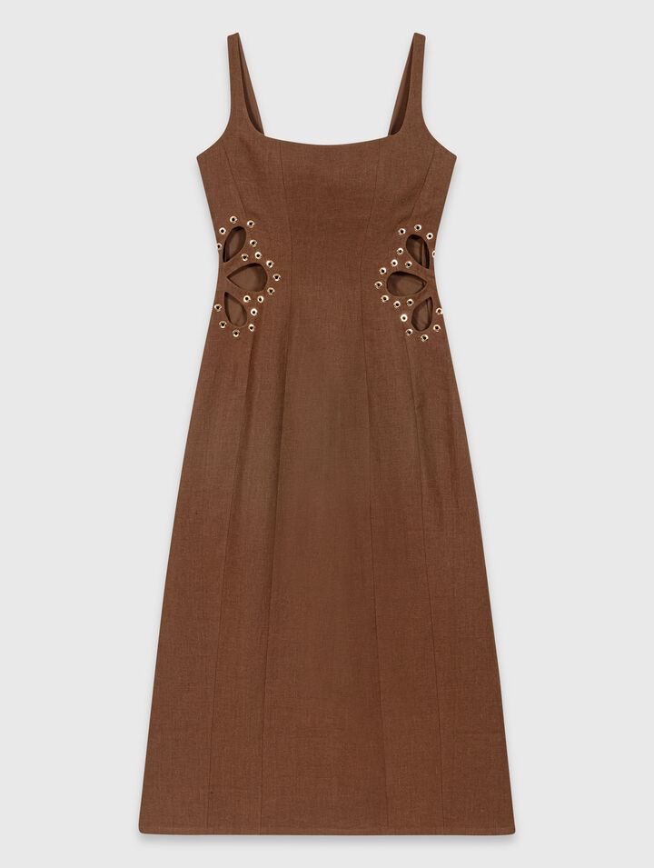 Linen blend maxi dress