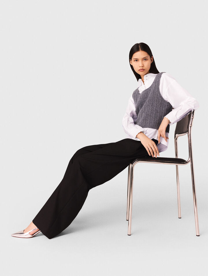 Wide-leg suit trousers