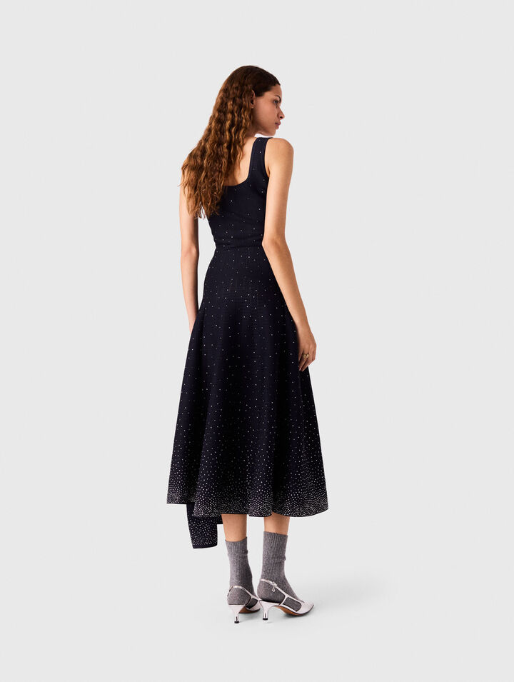 Rhinestone knit maxi dress
