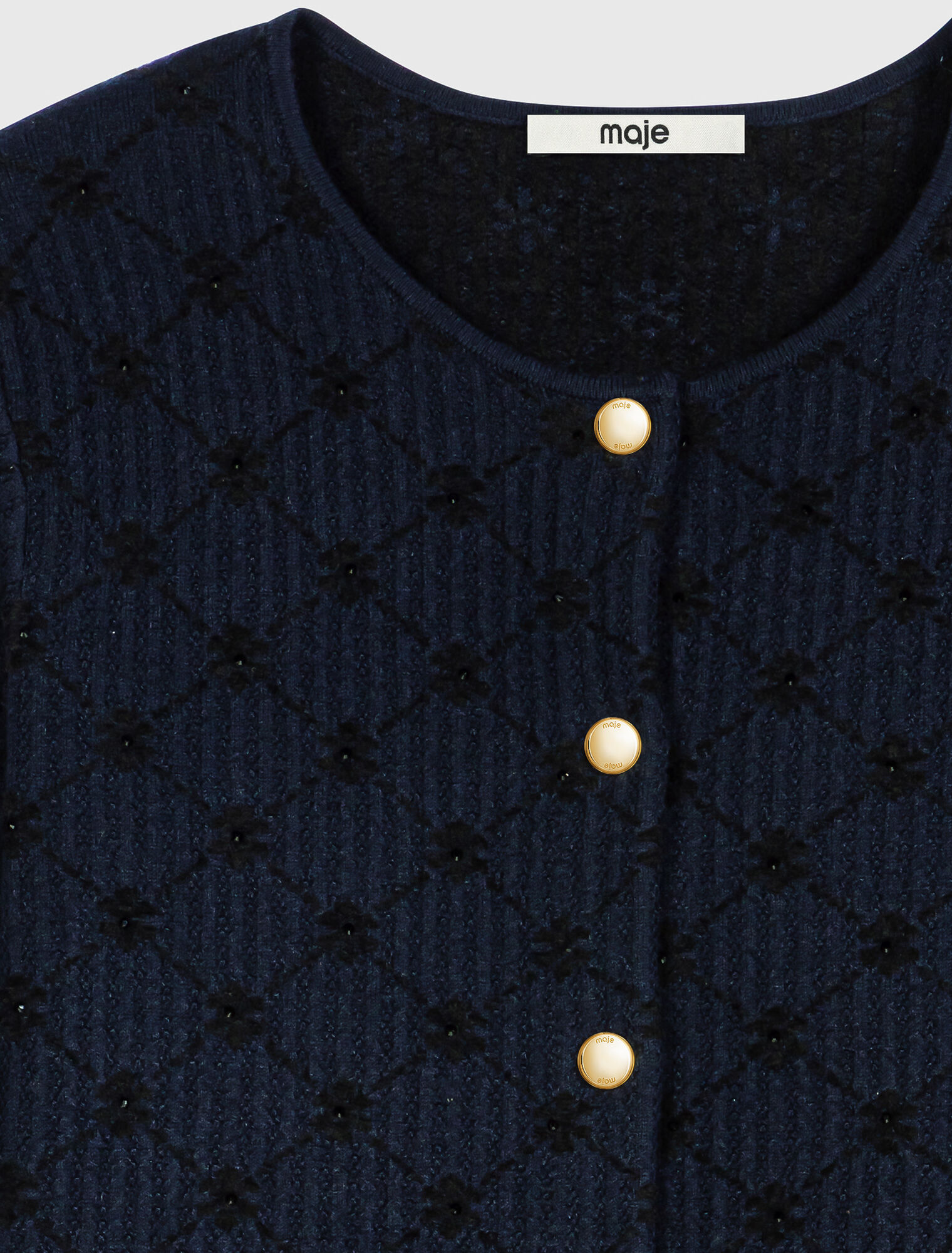 Jacquard cardigan with sequins