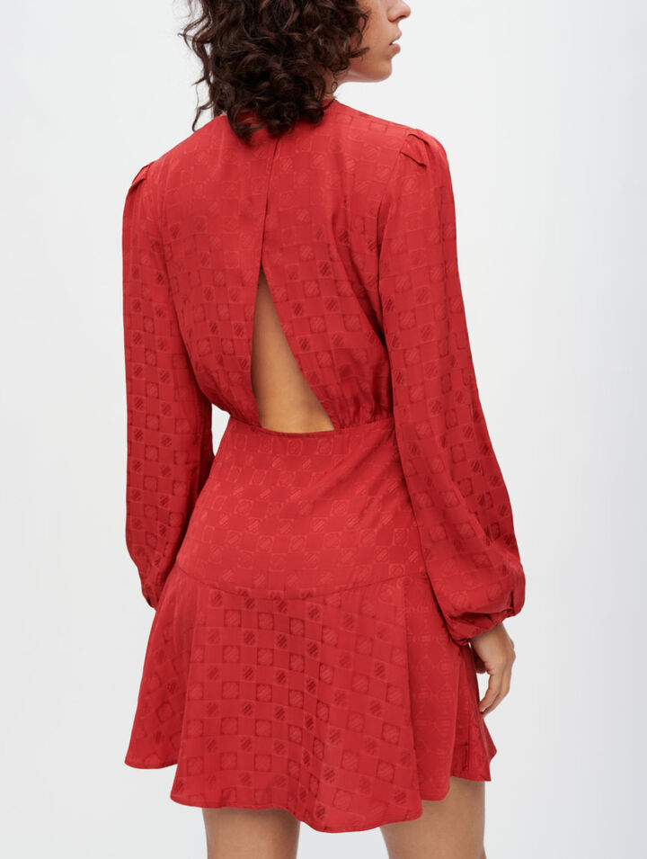 Clover Maje viscose jacquard dress