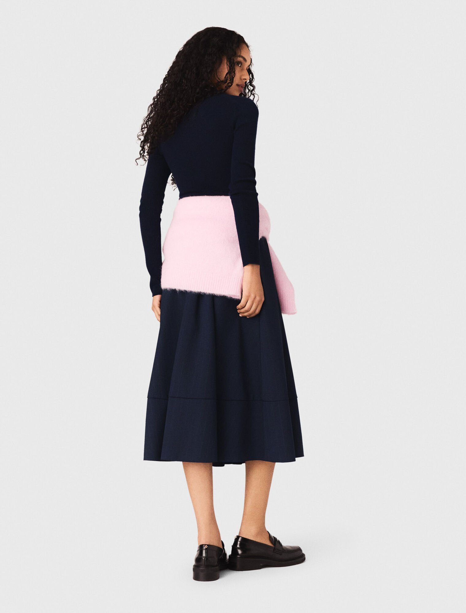 Polo collar ribbed jumper