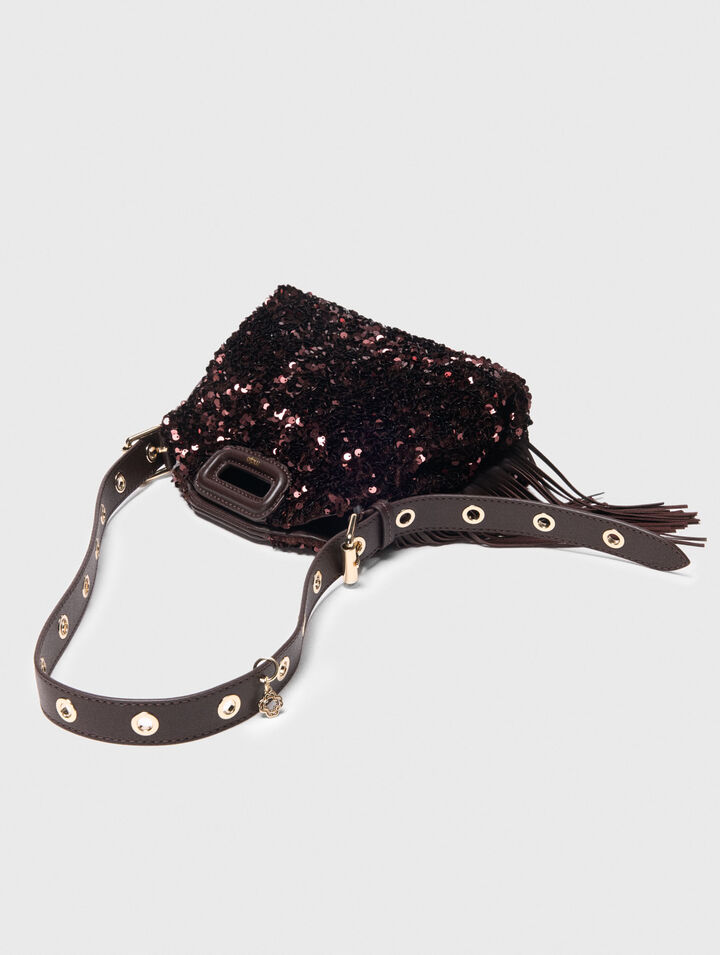 Sequinned Miss M mini bag