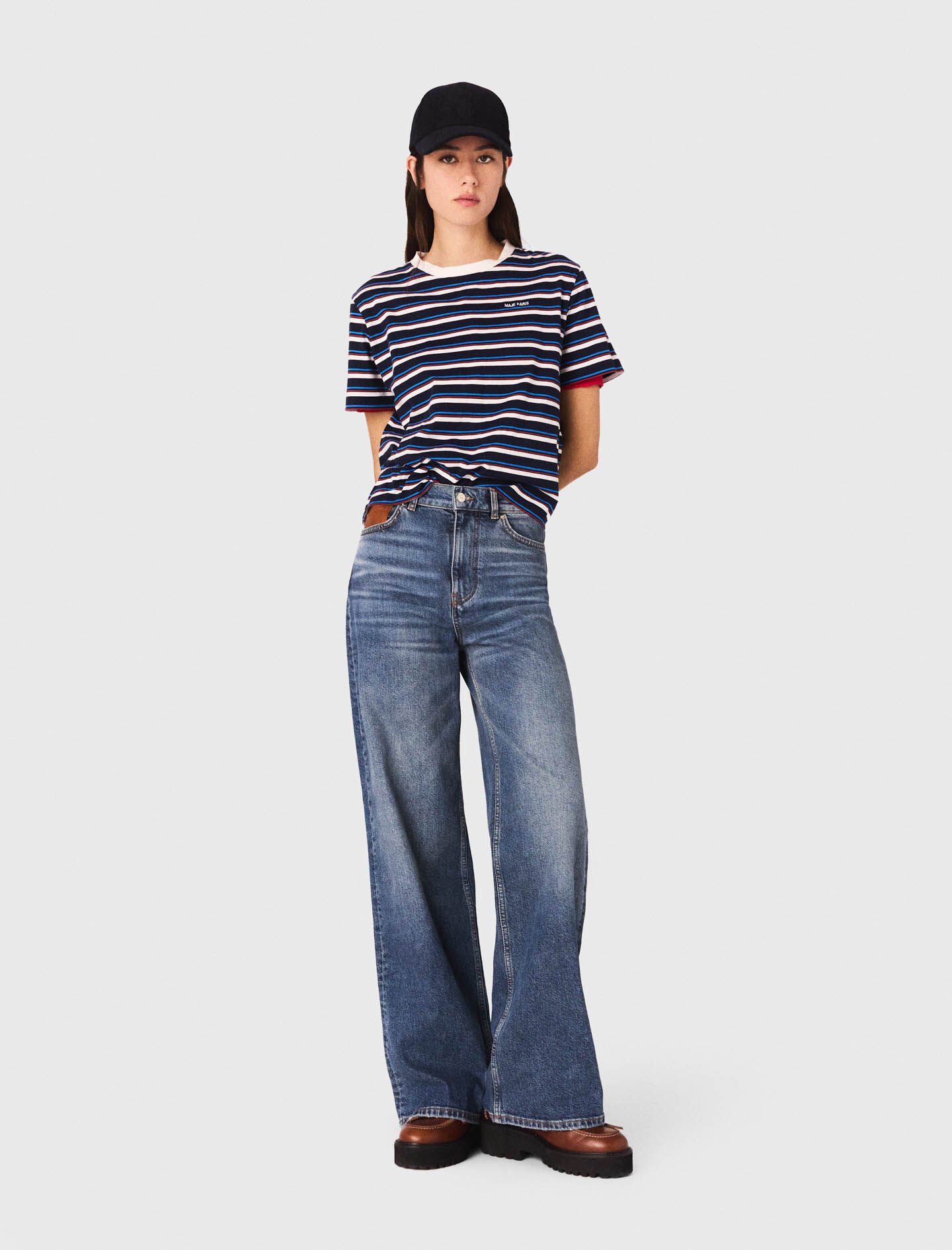 Wide-leg jeans Blue for Women | Maje