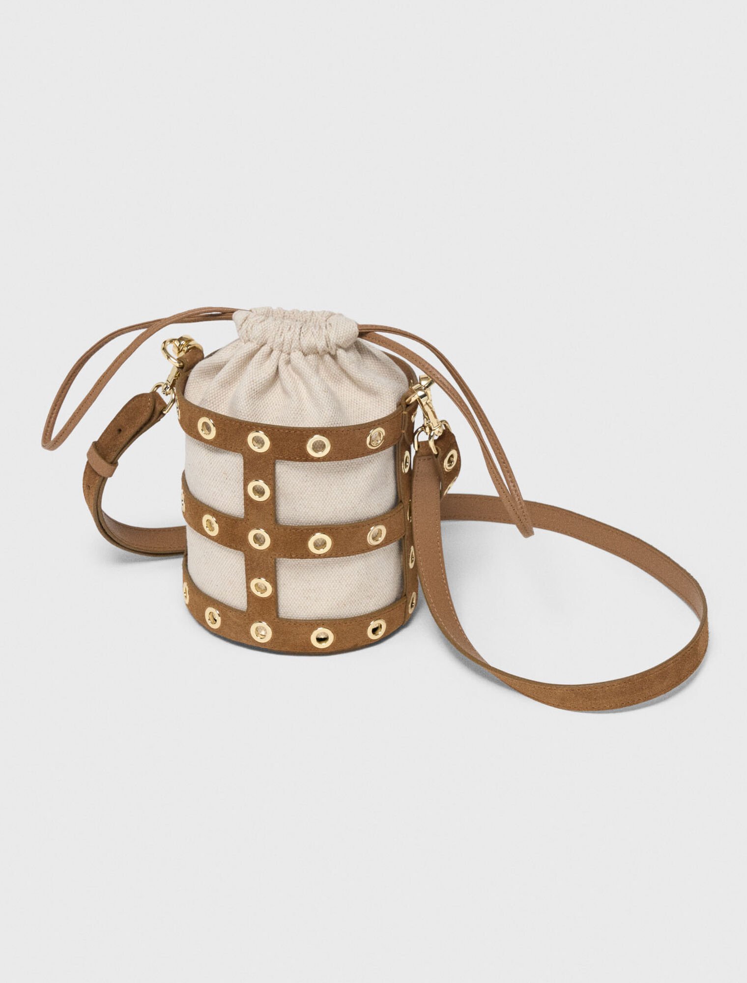 Suede Miss M bucket bag