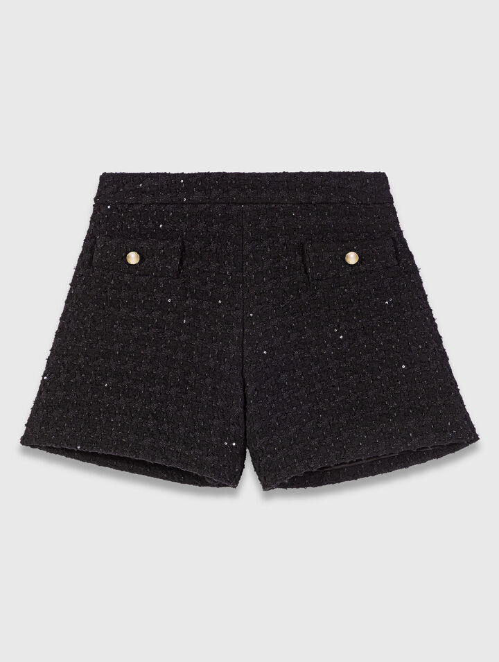 Rhinestone tweed shorts