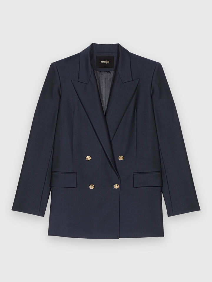 Suit jacket with gold buttons