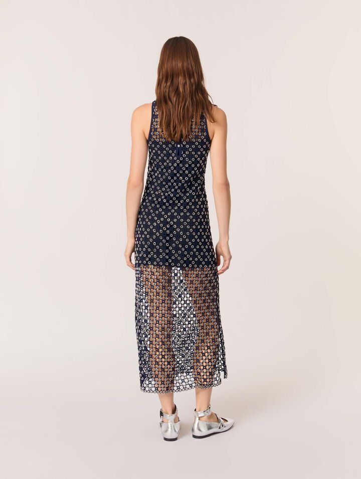Beaded crochet maxi dress