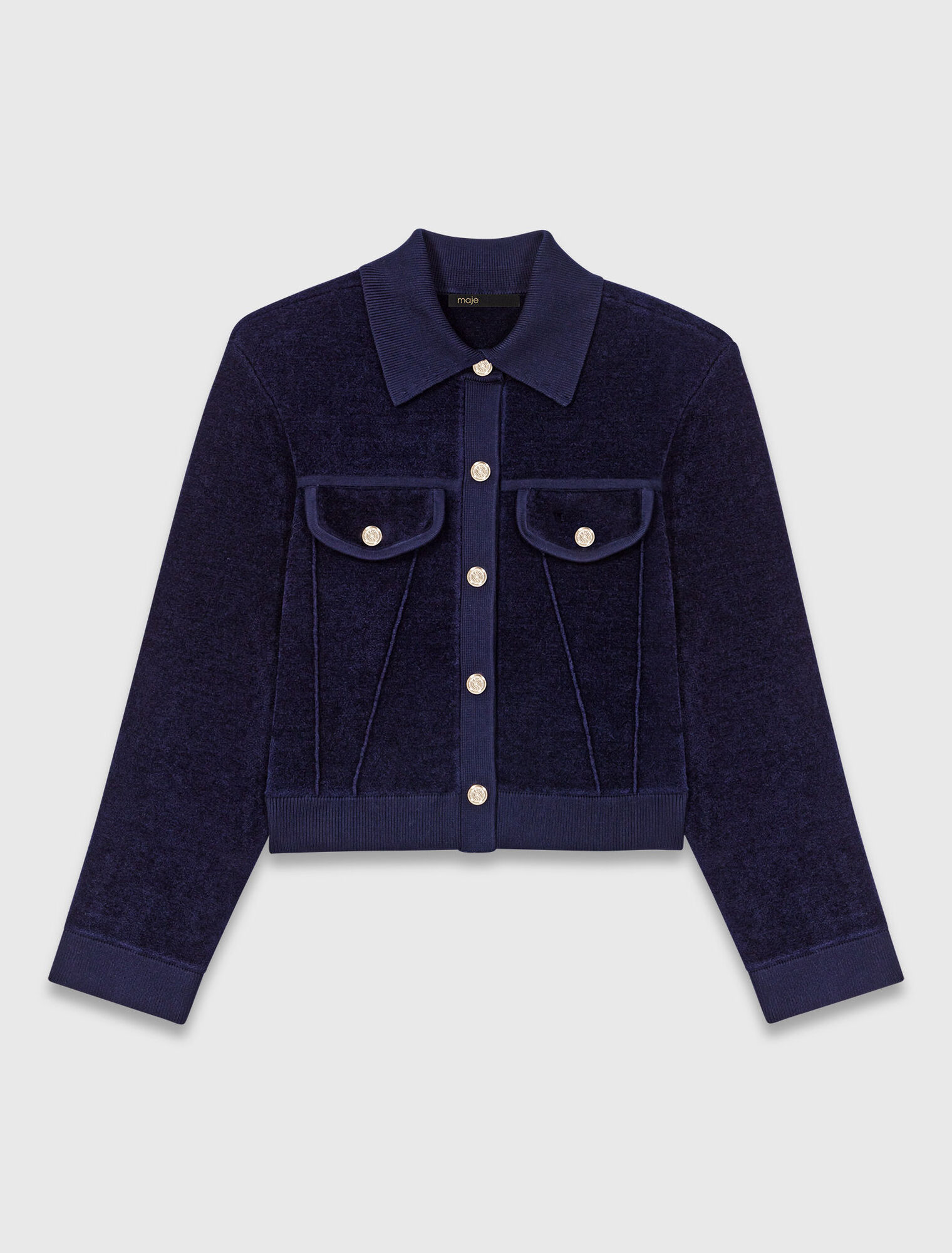 Cropped velvet jacket