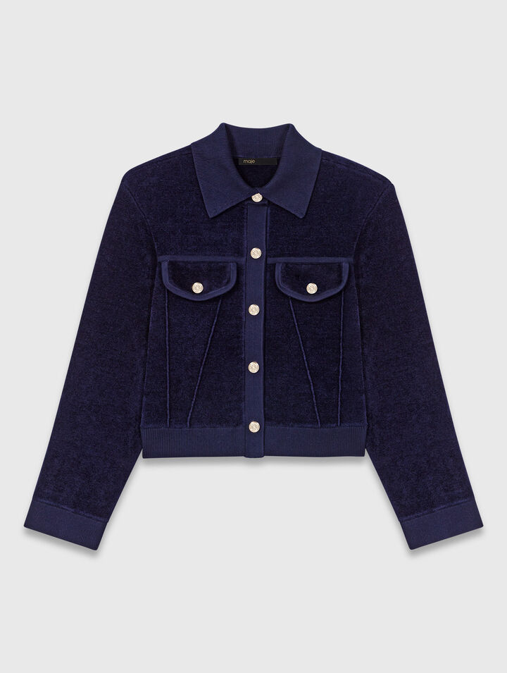 Cropped velvet jacket
