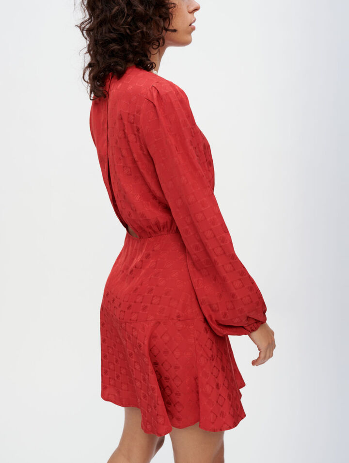 Clover Maje viscose jacquard dress