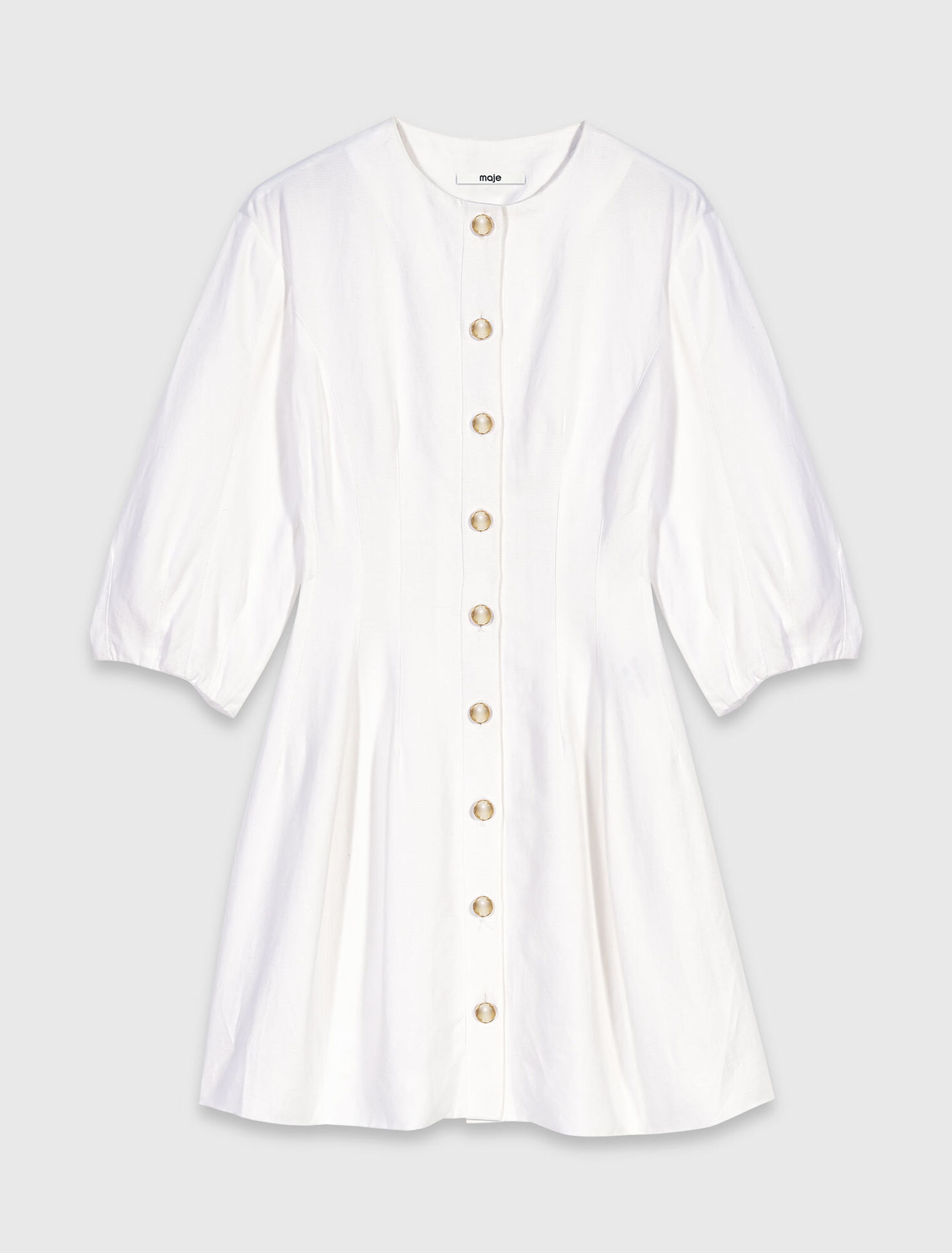 Short linen blend dress