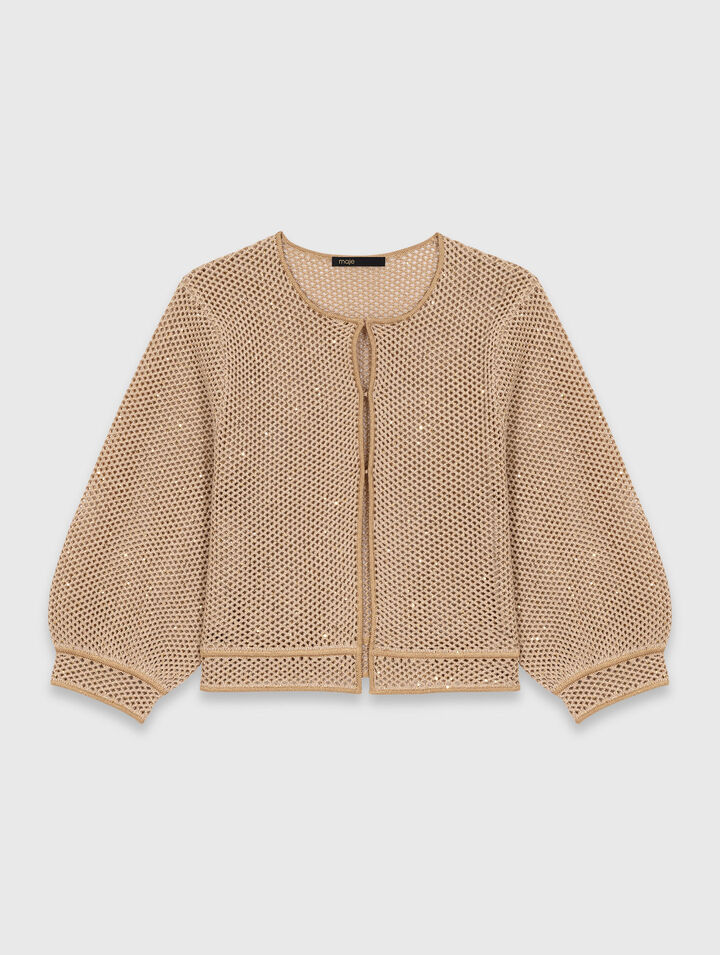 Rhinestone knit cardigan