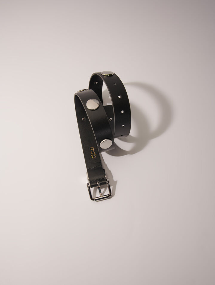 Studded leather belt