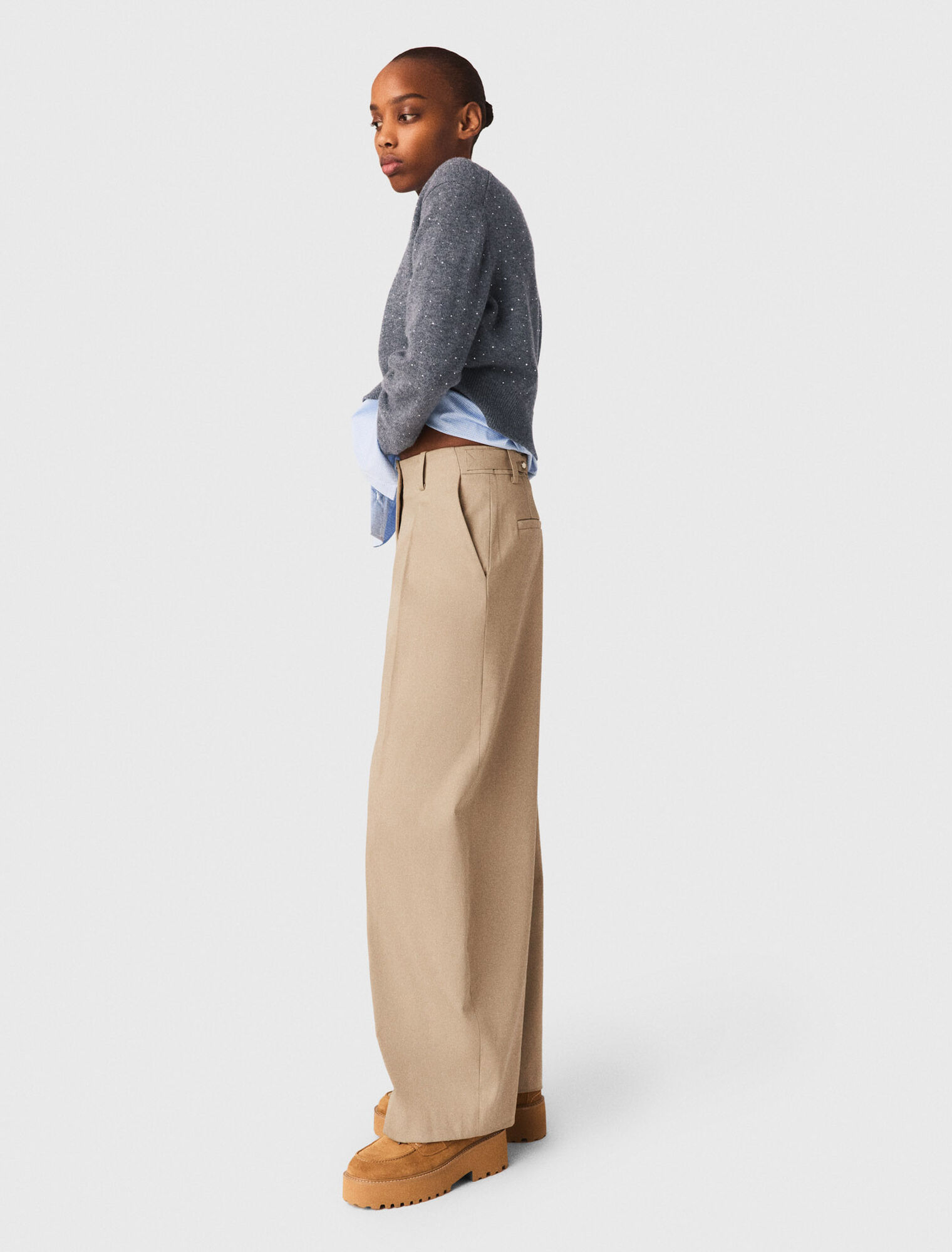 Cotton balloon trousers